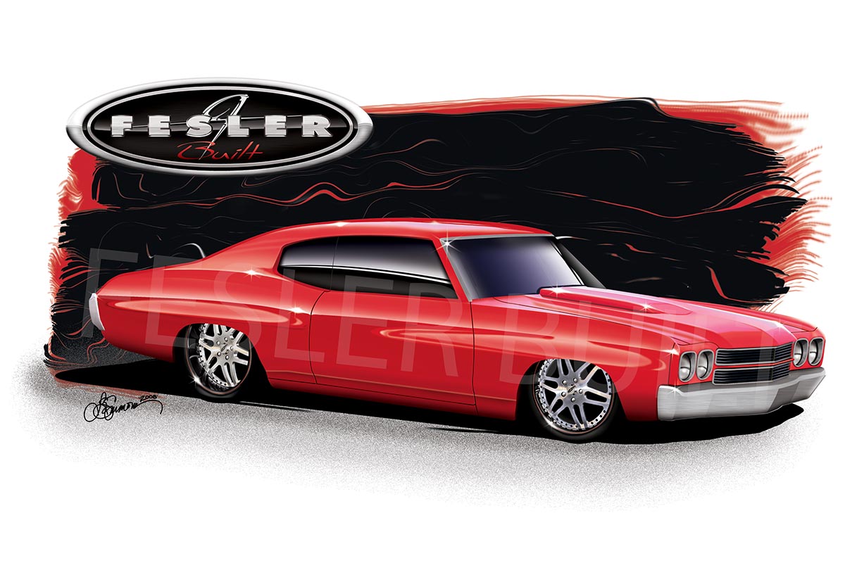 FESLER USA 1970 CHEVY CHEVELLE RED PRINT