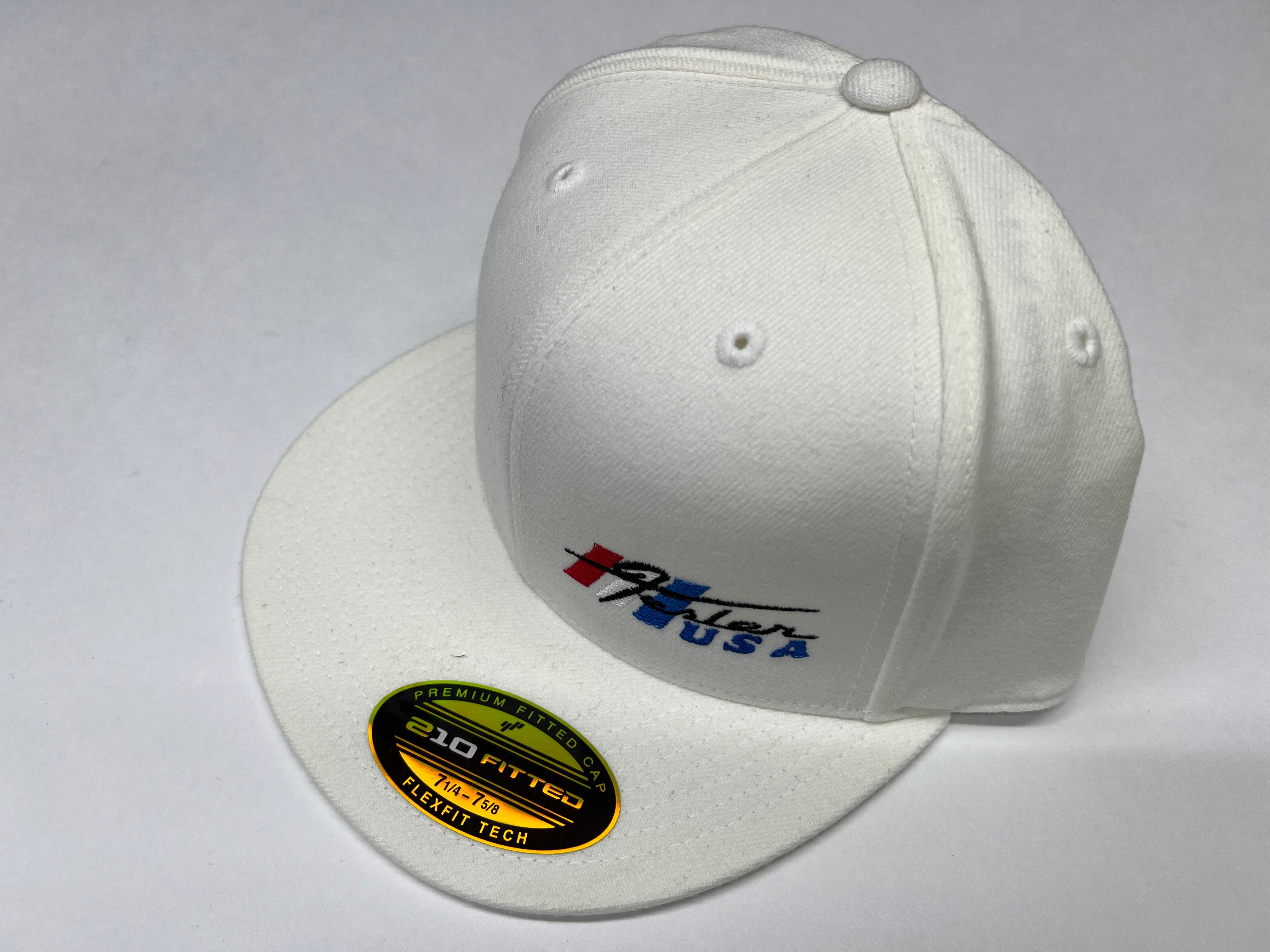 FESLER USA FLEXFIT 210 FITTED WHITE HAT