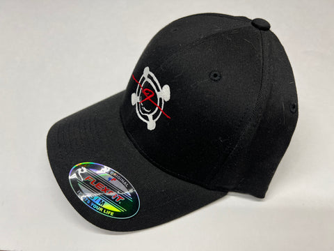 Fesler Built Flexfit Black Skull Center Logo Hat