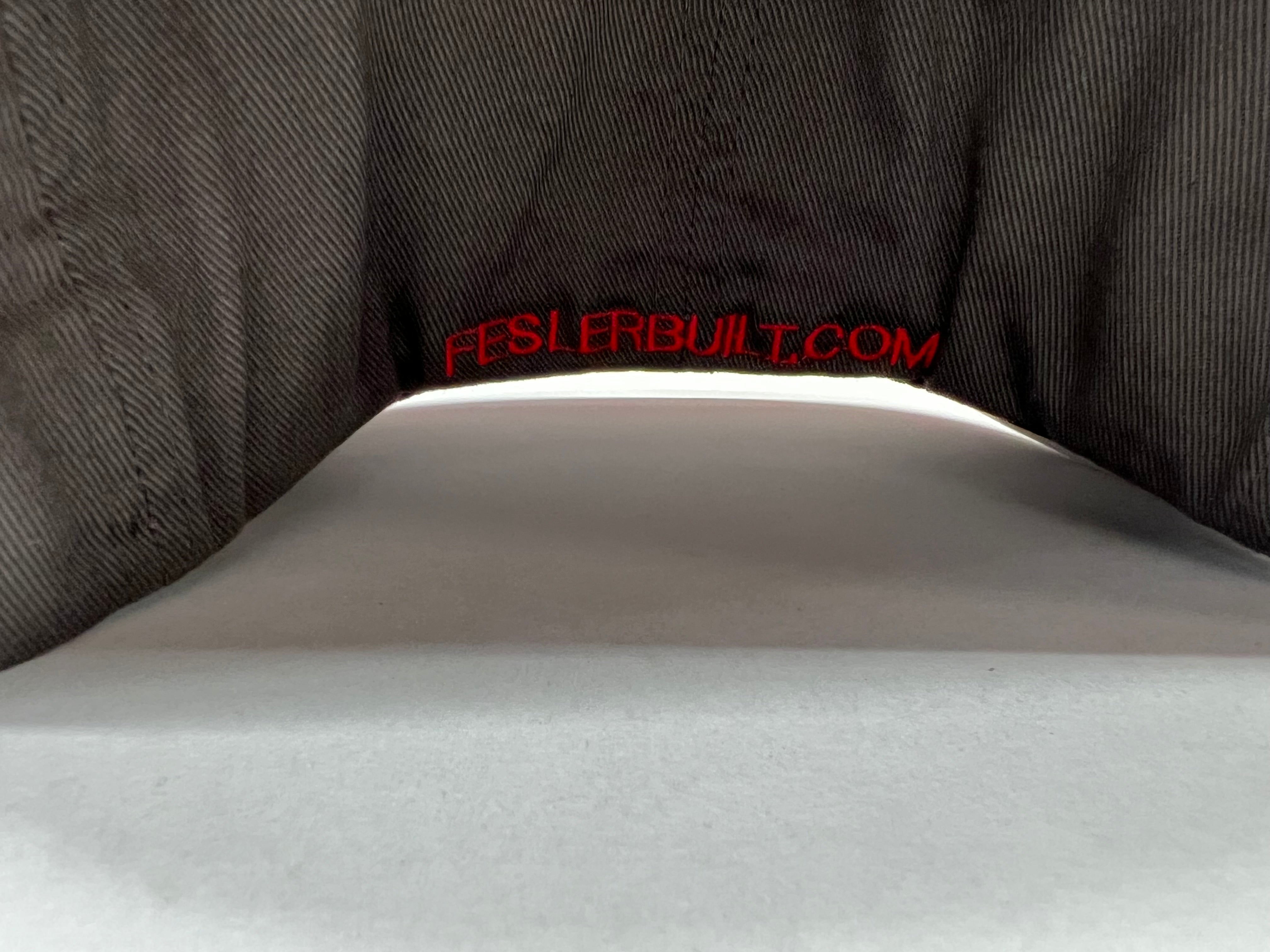 FESLER BUILT FLEXFIT GRAY RED F HAT