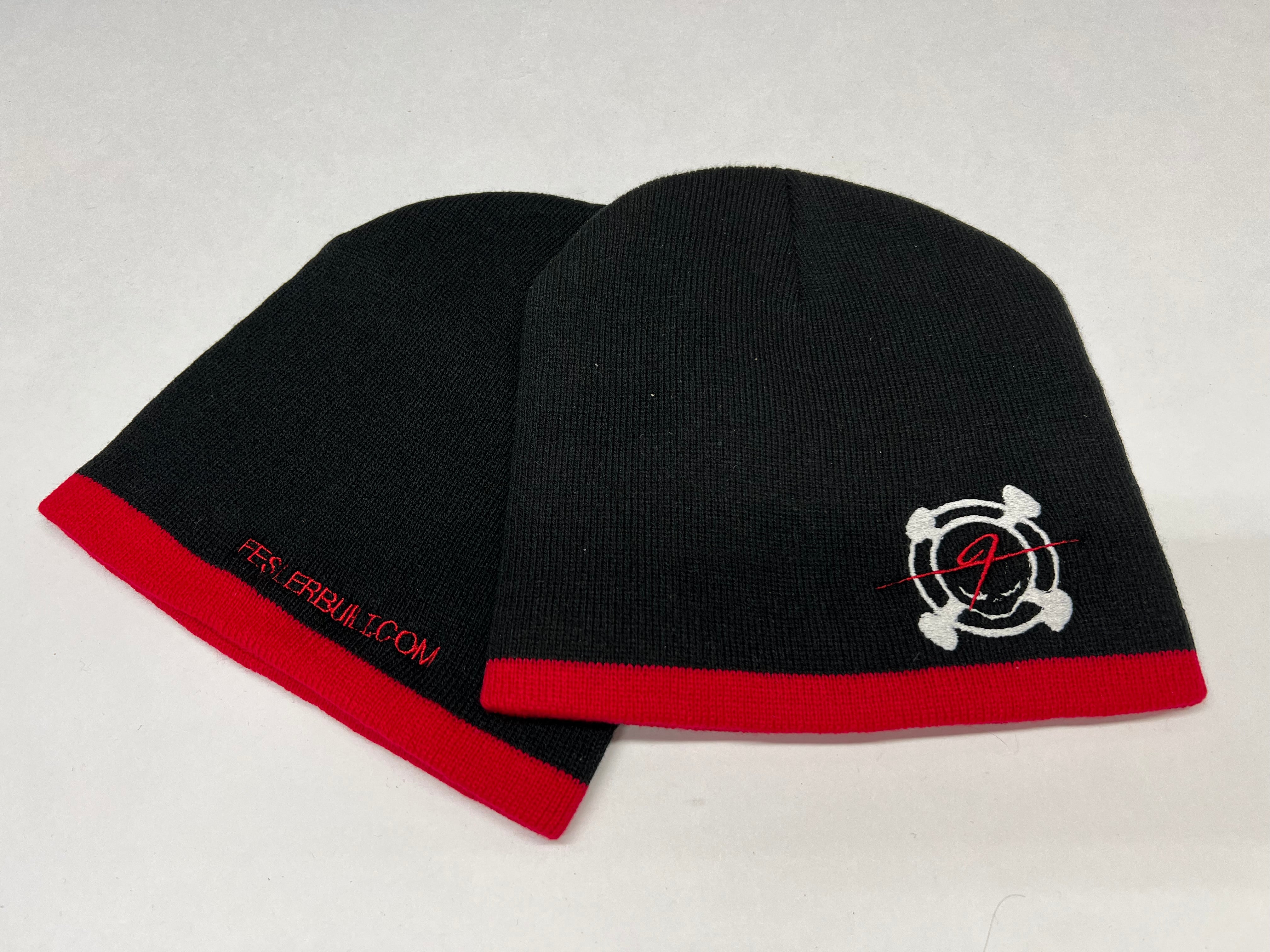 FESLER BUILT SKULL BLACK/RED BEANIE