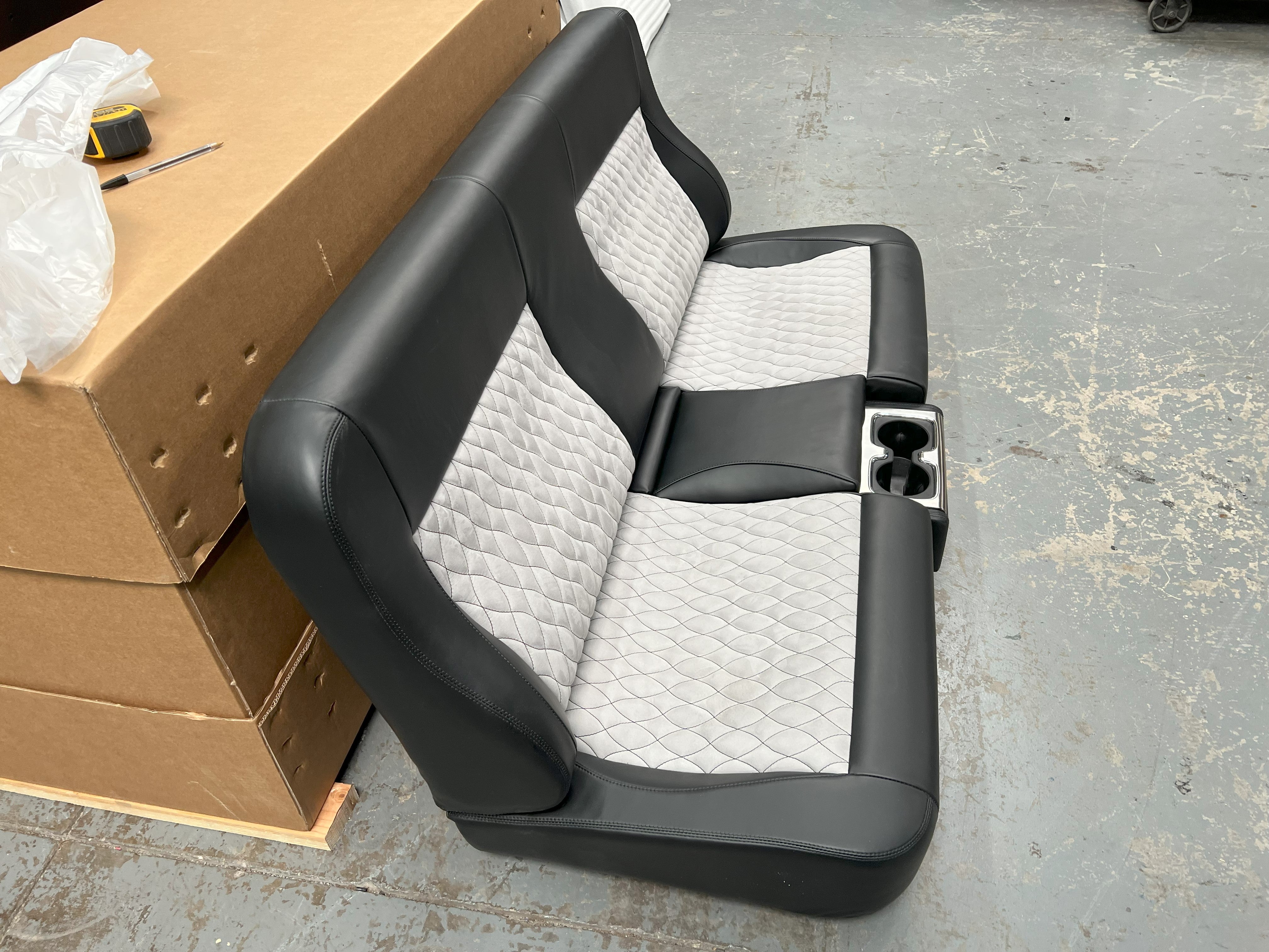 FESLER USA Custom Bench Seat with Built in Custom Center Consoles SHIP TRUCK FREIGHT