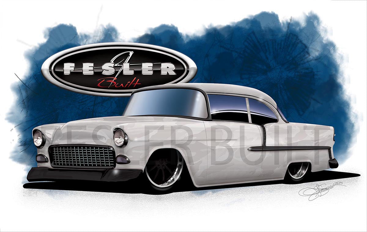 FESLER USA 1955 CHEVY WHITE PRINT