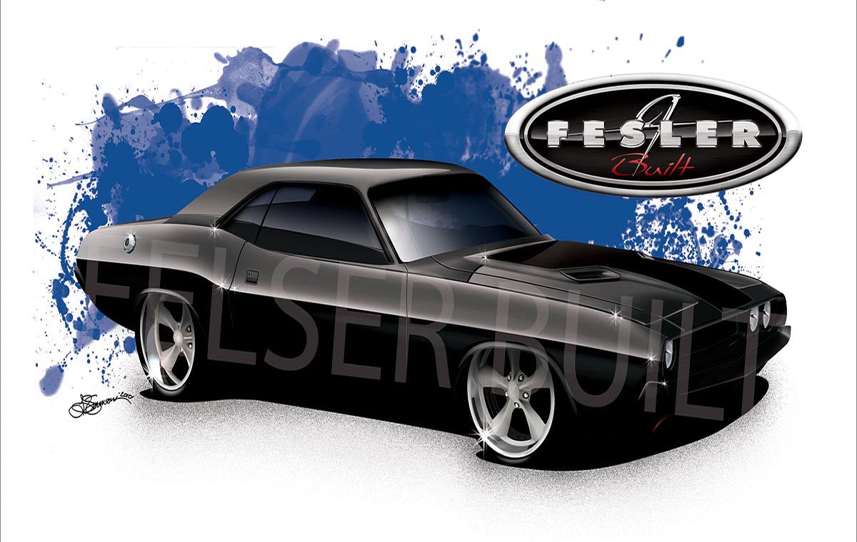 FESLER USA 1970 DODGE CHALLENGER BLK PRINT