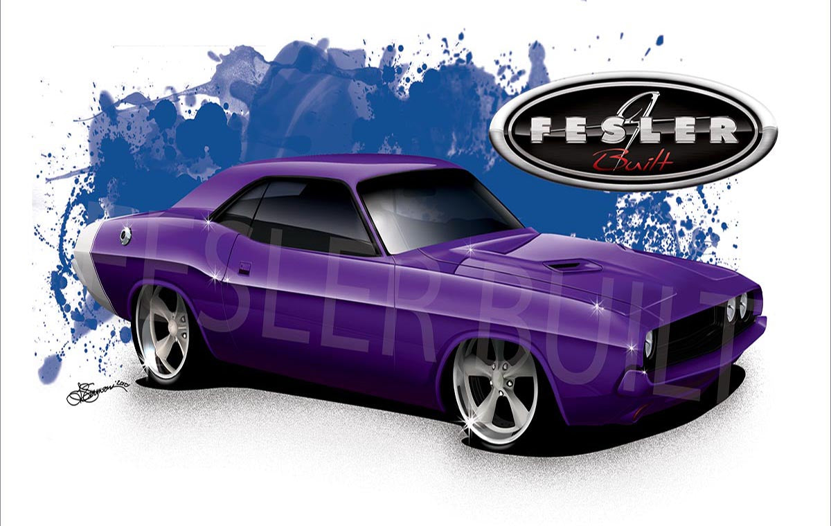 FESLER USA 1970 DODGE CHALLENGER PURPLE PRINT